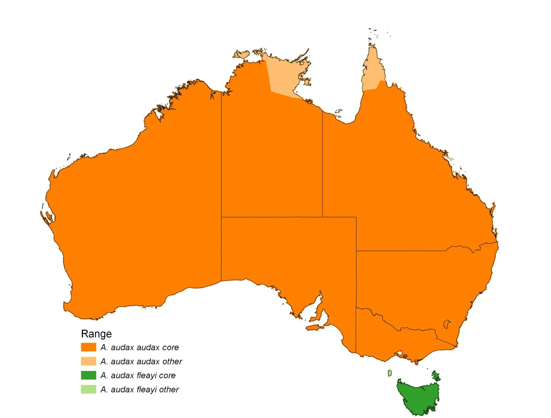 Wedge-tailed Eagle HANZAB distribution map