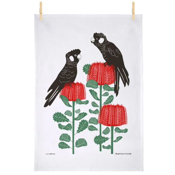 Carnaby's Black-Cockatoo Tea Towel