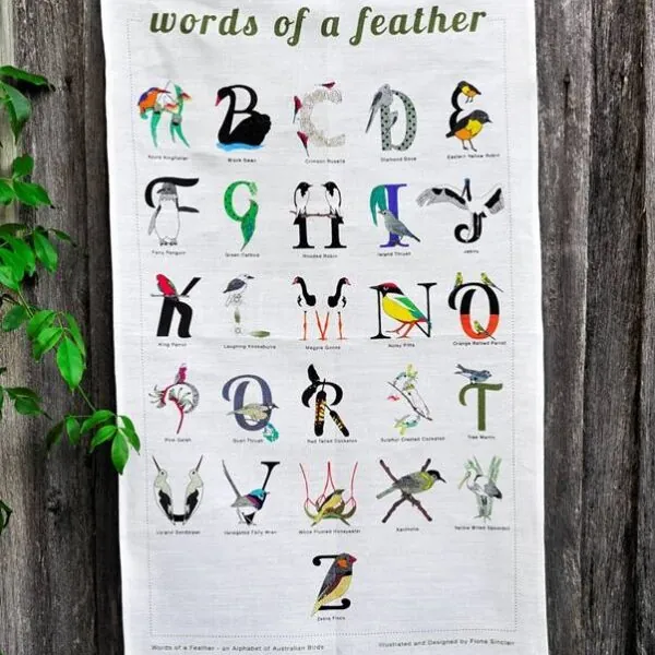 Words of a Feather Tea Towel