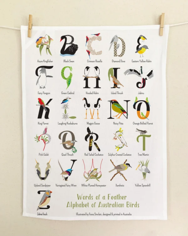 Words of a Feather Tea Towel