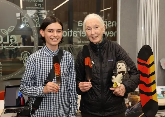 Spencer Hitchen with Dr Jane Goodall