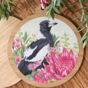 Wooden Christmas Ornament - Australian Magpie