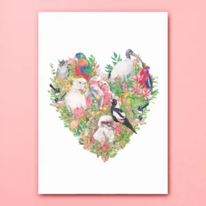 Australian Birds (Heart) Art Print