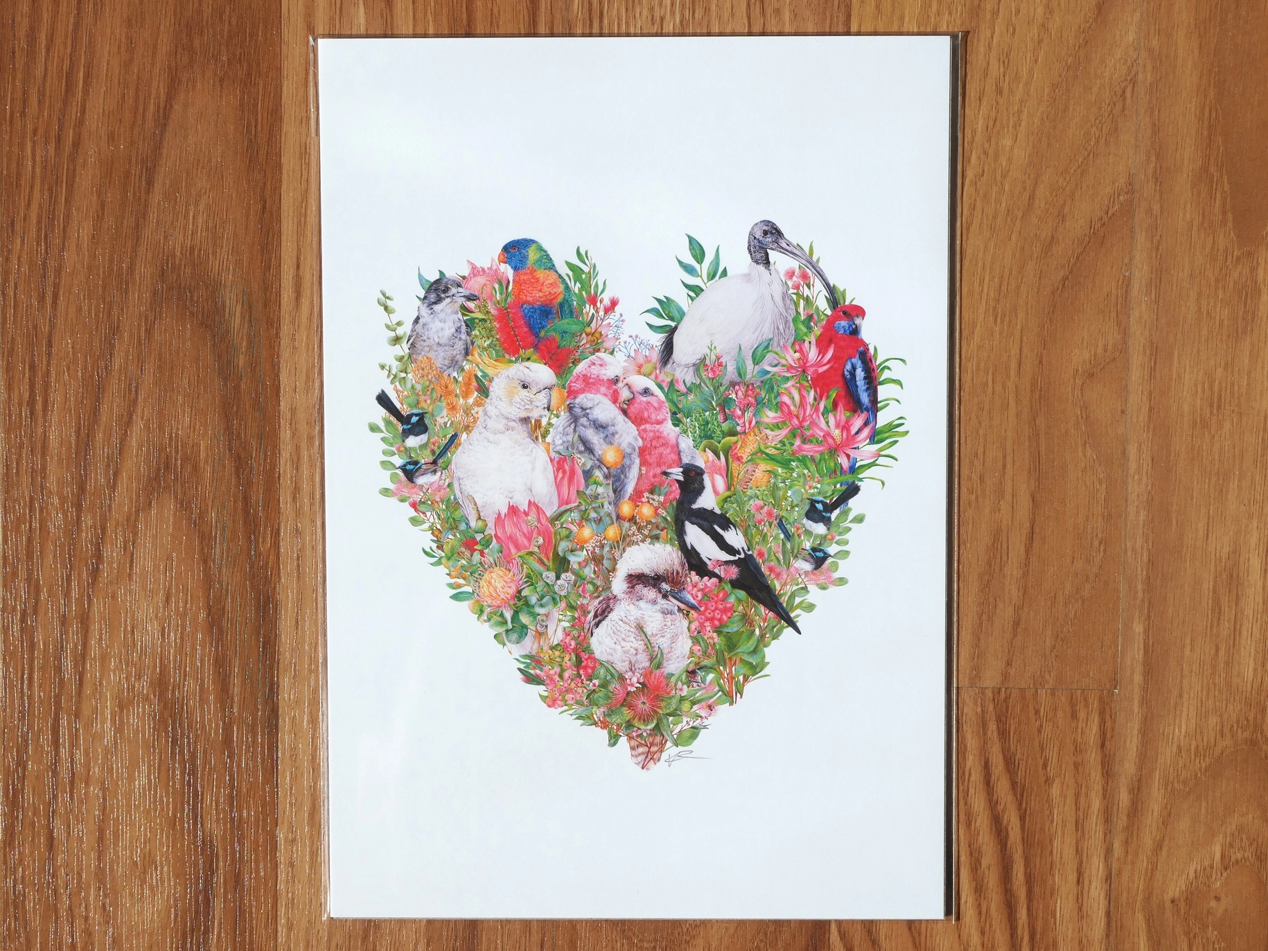 Australian Birds (Heart) Art Print - Image 2