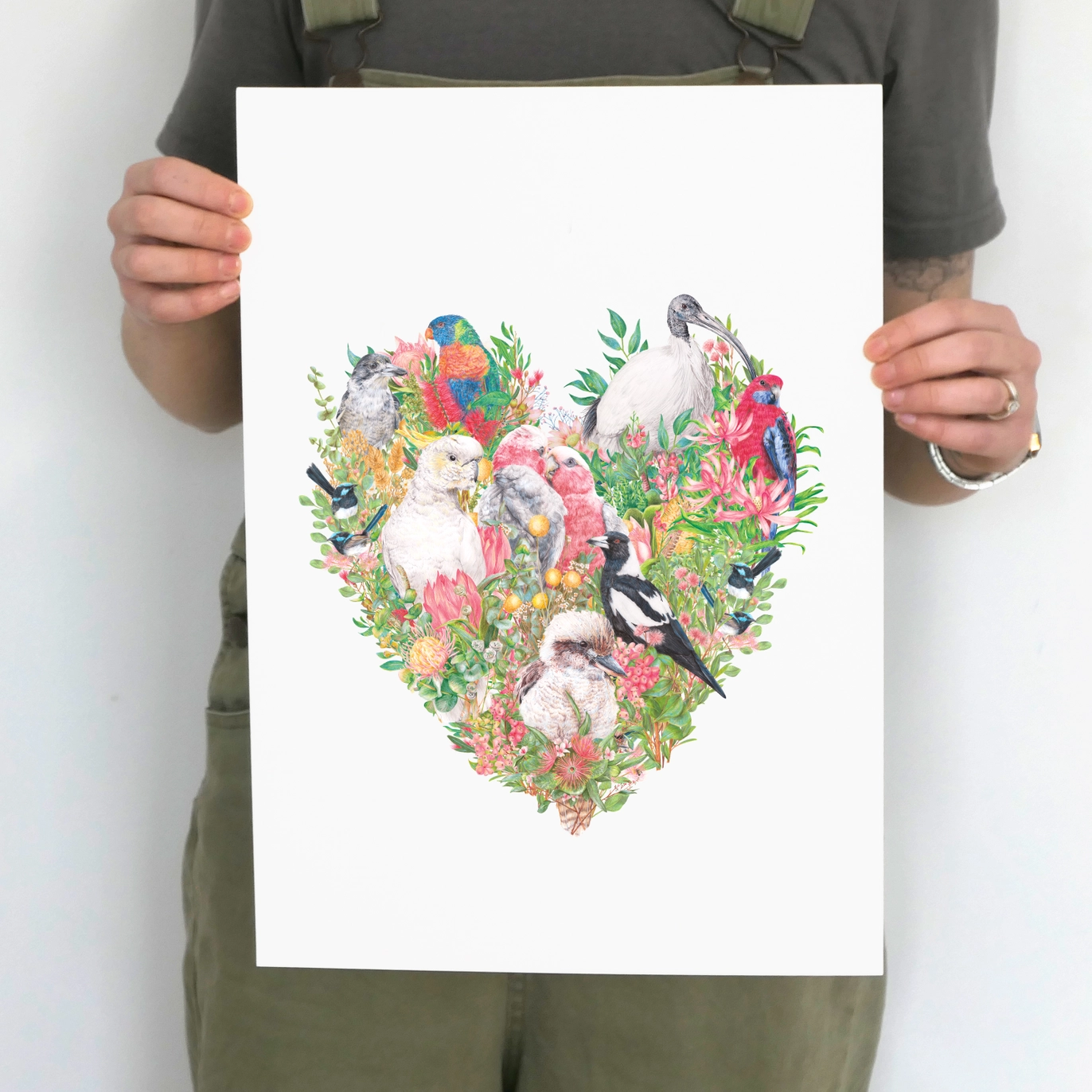 Australian Birds (Heart) Art Print - Image 3
