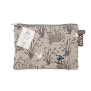 Blue Wren Grasslands Purse - Large Organic Cotton
