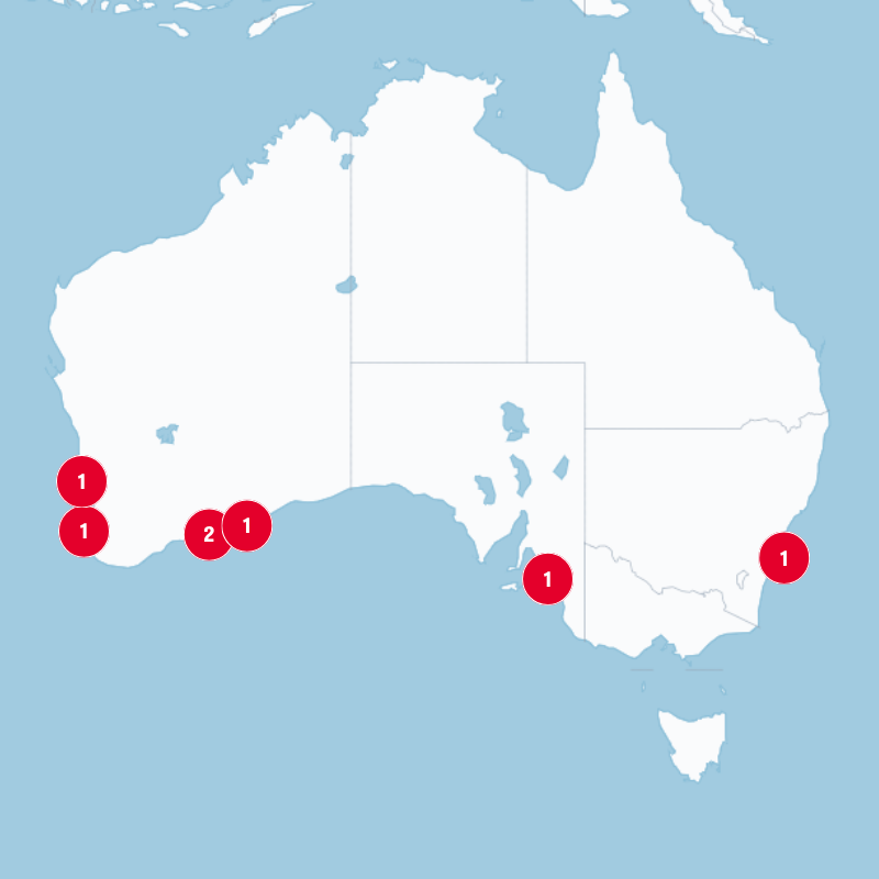 Map of first H5 bird flu cases detected in Australia